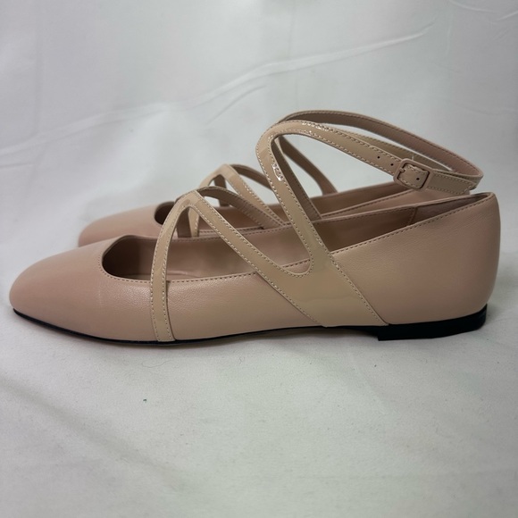 Jimmy Choo Pink Astoria Leather Ballet Flats Shoes 37.5 NEW - Picture 4 of 5